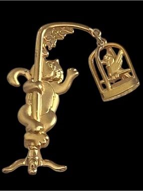 J J JONETTE Cat and Birdcage